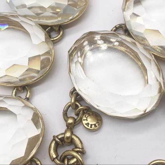 J. Crew Bold Clear Faceted Gem Gold Necklace - Picture 5 of 5